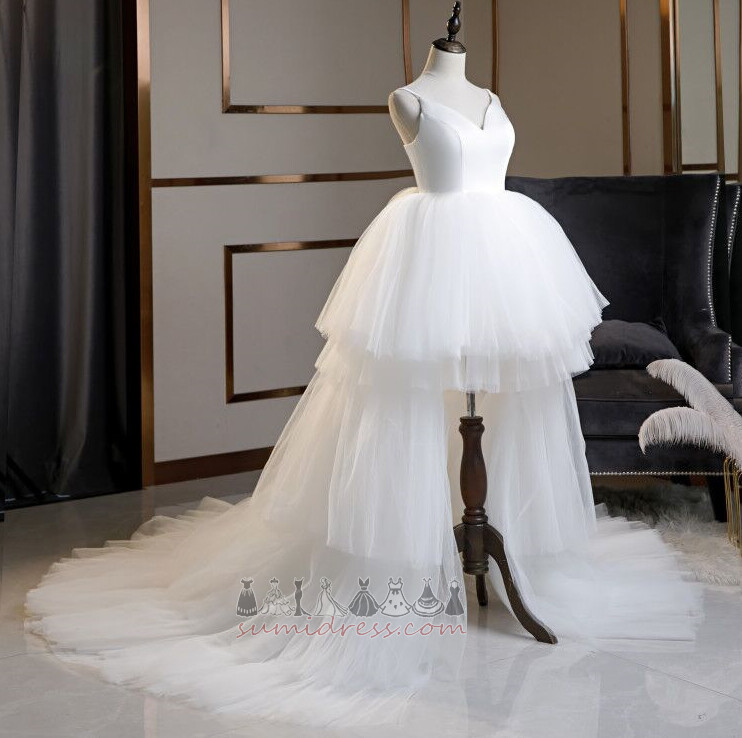 цип нагоре Мулти слой Тюл модерното Асиметрична Асиметрична сватбена рокля