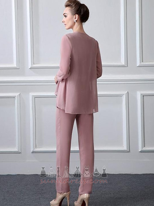 Čipka Čipka Prekrivanje Visoka natkrivena Šifon Odijelo Prirodne struka Hlače odijelo haljina