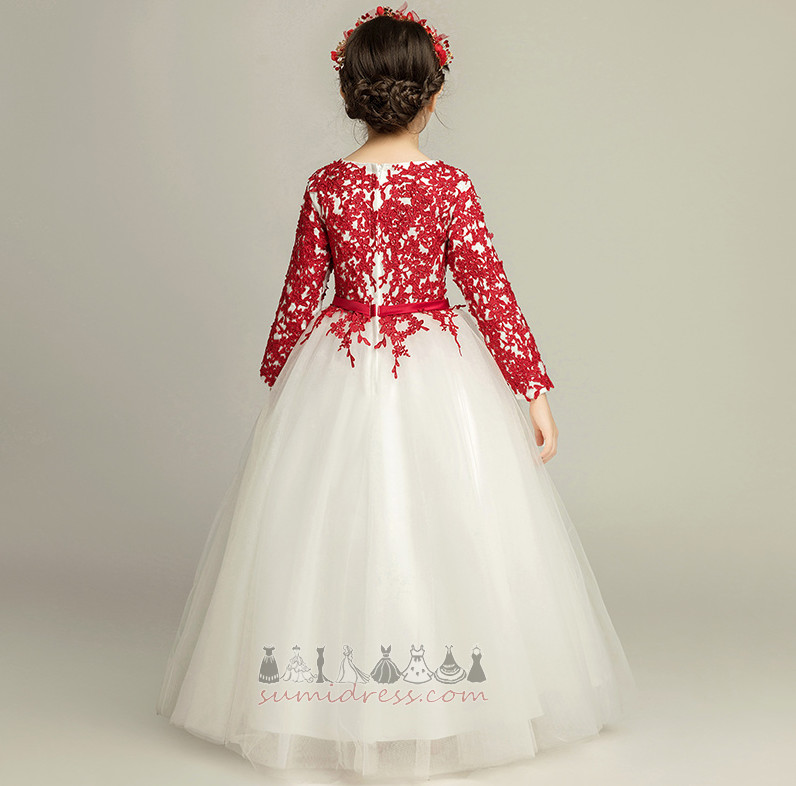 Čipka Prekrivanje Gležanj Duljina Dugim rukavima Prirodne struka Djeca haljina