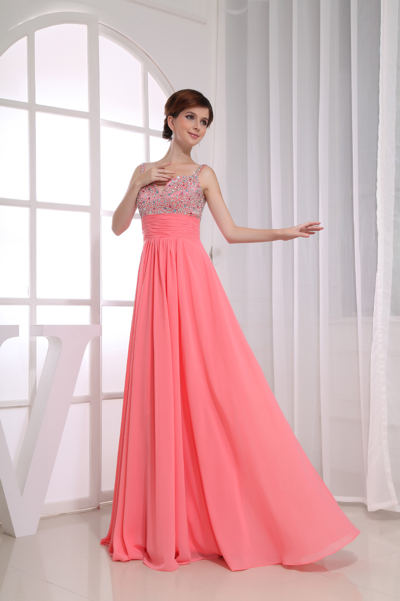 Crystal Empire Elegant Chiffon Backless Medium Evening gown