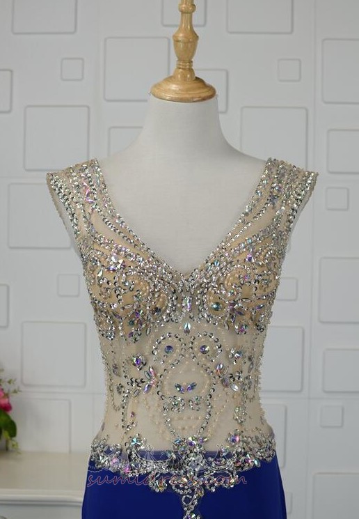 Crystal Natural Waist Show/Performance Mermaid Sleeveless Chiffon Prom Dress