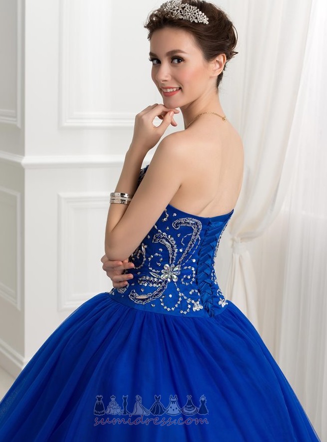Crystal Show/Performance Inverted Triangle Natural Waist Tulle A-Line Quinceanera Dress