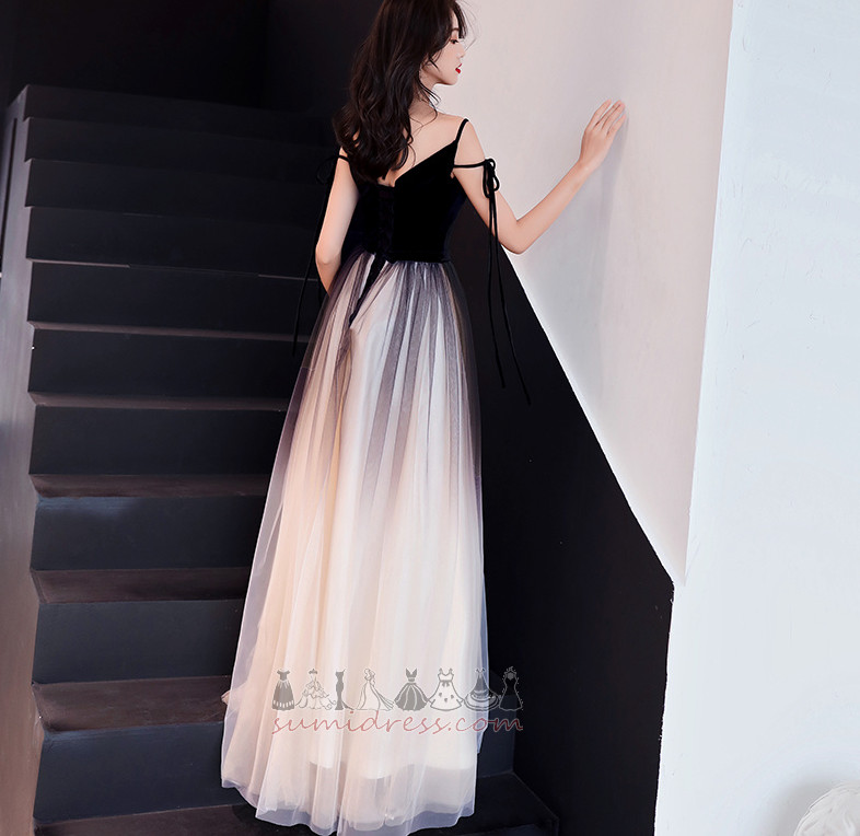 Deep v-Neck Spring Wedding Sleeveless Tulle Elegant Prom Dress