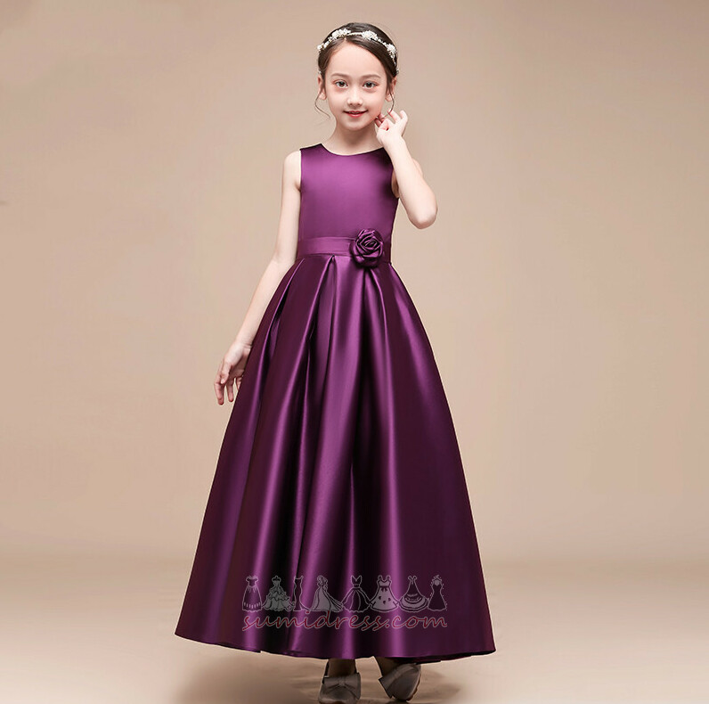 Детей платье Природные Талия Цветы A-линия формальный атласная Без рукавов