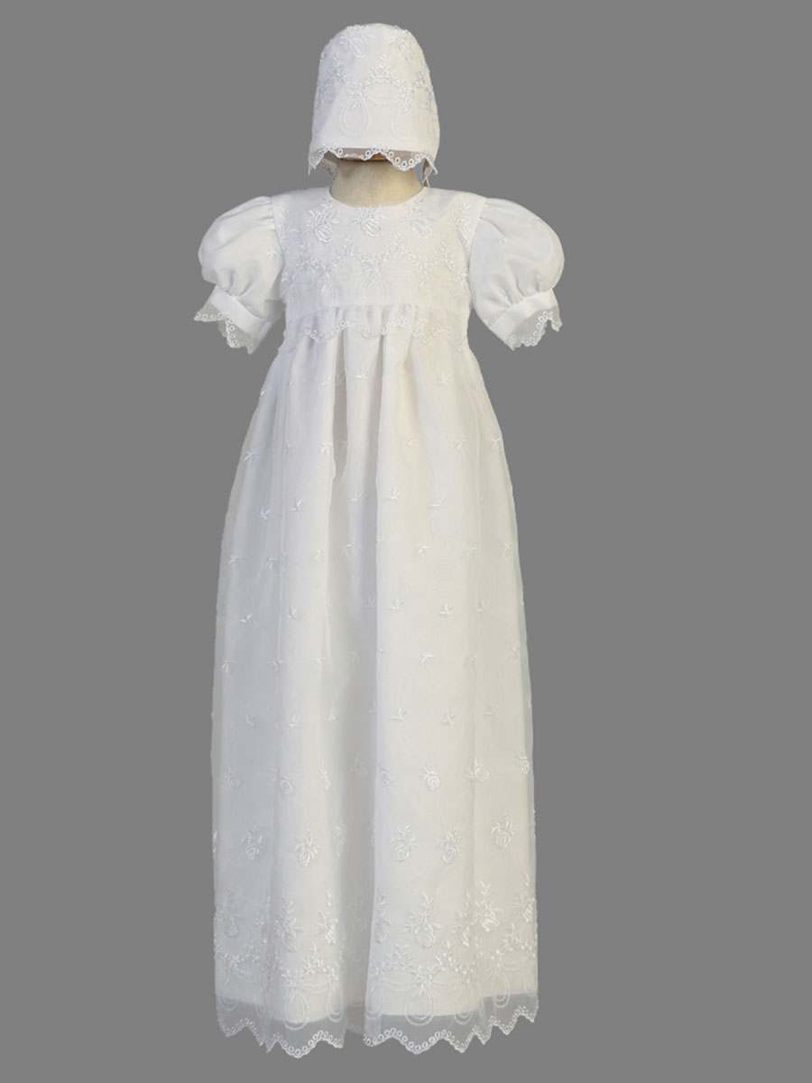 Детское платье Молния вверх Органза формальный Вышивка Природные Талия Принцесса