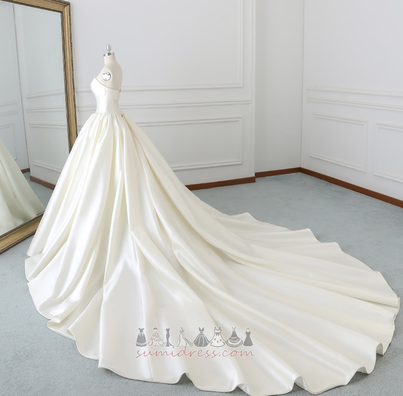 Dlouhý Bez rukávů pokles A-Line Střední Jednoduchý Svatební šaty