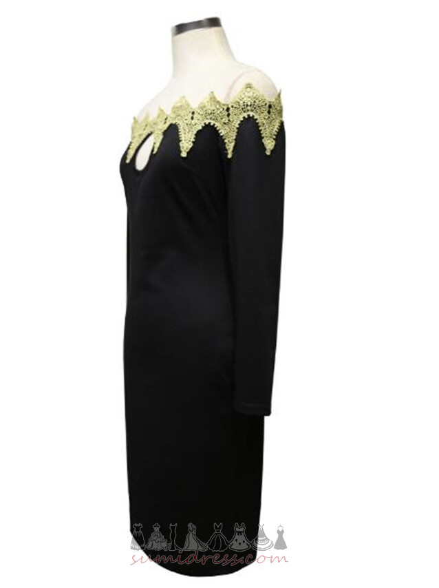 Dlouhý rukáv Vysoká zahrnuty nášivka Střední pasu Střední Šik koktejlové šaty