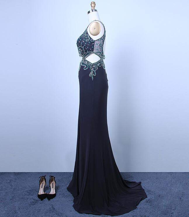 Dĺžka podlahy Spandex Prírodné pása Pošva Luxusným Letné Večerná šaty