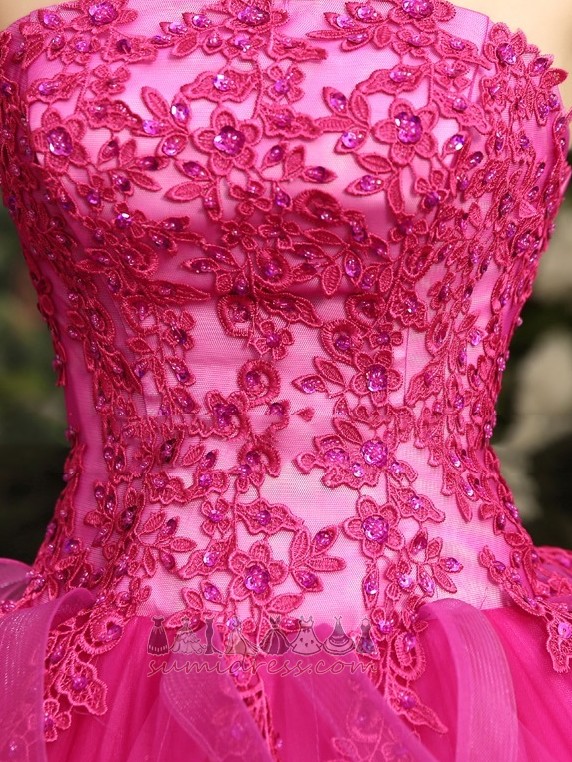 Doğal belden Kolsuz Top Resmi Ayak bileği uzunluğu Tül Quinceanera elbise