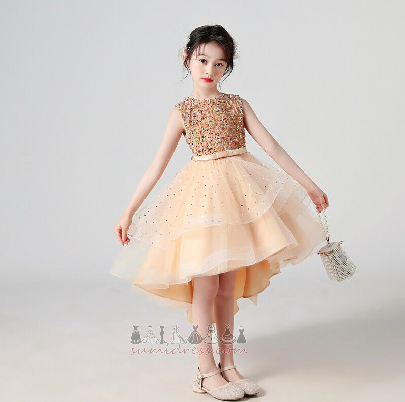 Doğal belden Mücevher Petite Bahar Kolsuz Fermuar yukarıya Küçük kız elbisesi