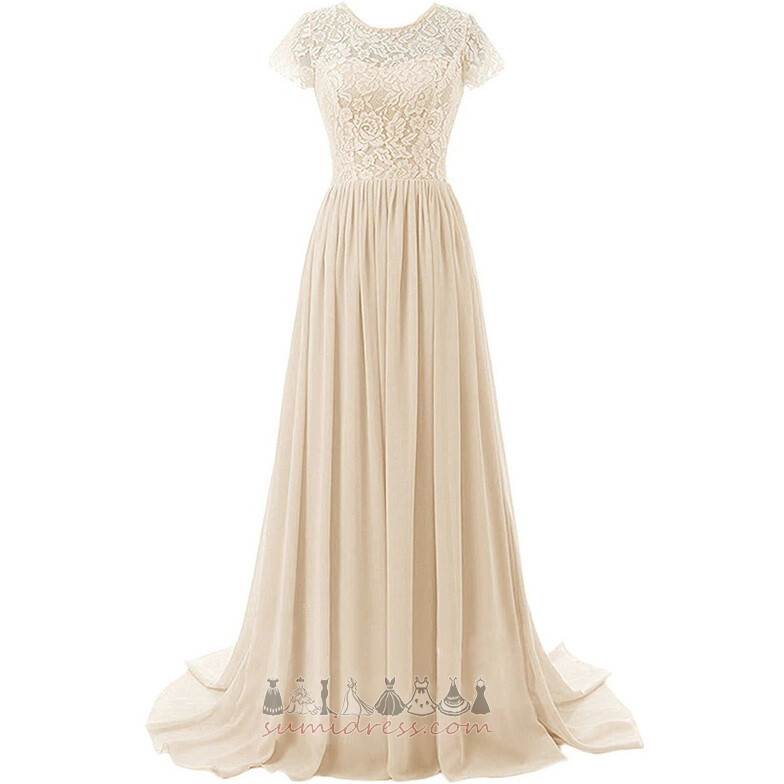 Doğal belden satış Bol dökümlü Şifon Kısa kollu Mücevher Gece elbisesi