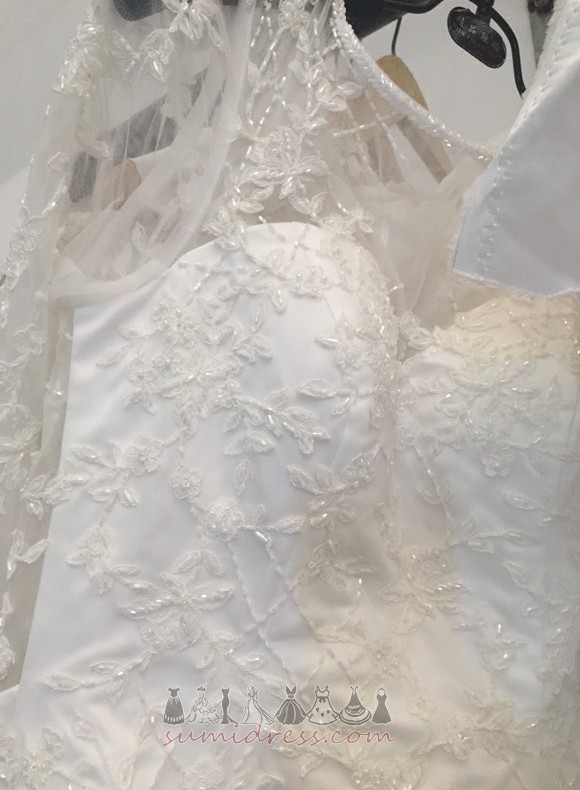 Doğal belden Süpürme tren Bateau Resmi İllüzyon kollu Deniz kızı Düğün Elbise