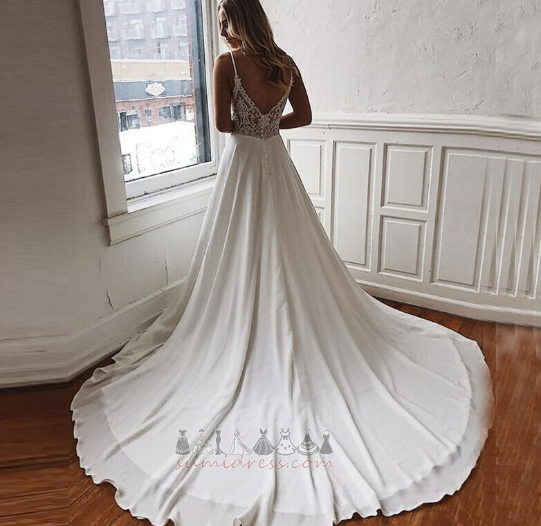 Doğal belden Uzun Zarif Açık Mahkeme tren Bir çizgi Düğün Elbise