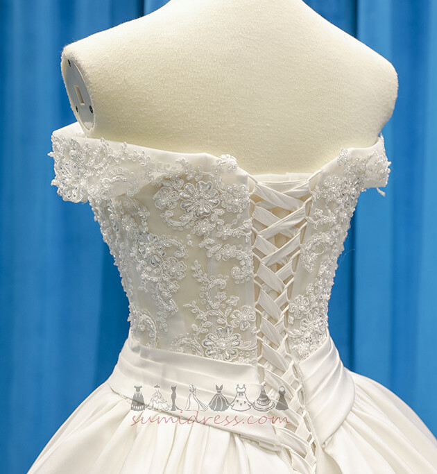 Dolman Ärmel Halle Natürliche Taille Tiefer V-Ausschnitt Rücken Schnürung Braut Kleid