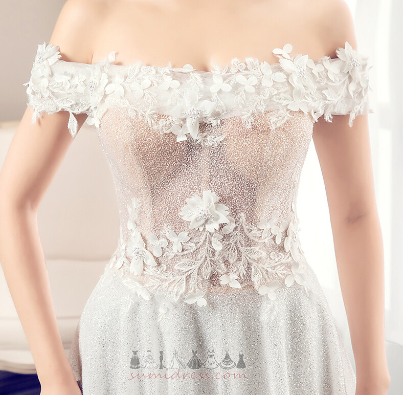 Довго тюль короткі рукави блоковані рукава середа Елегантний Весільна сукня