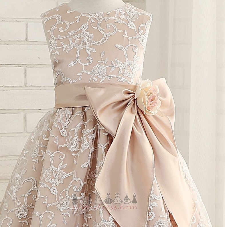 Dragkedja A-linjeformat Medium Formella Ärmlös Spets Blomma flicka klänning