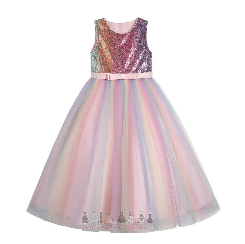 Dragkedja Fotled längd Medium försäljning A-linjeformat Tyll Blomma flicka klänning