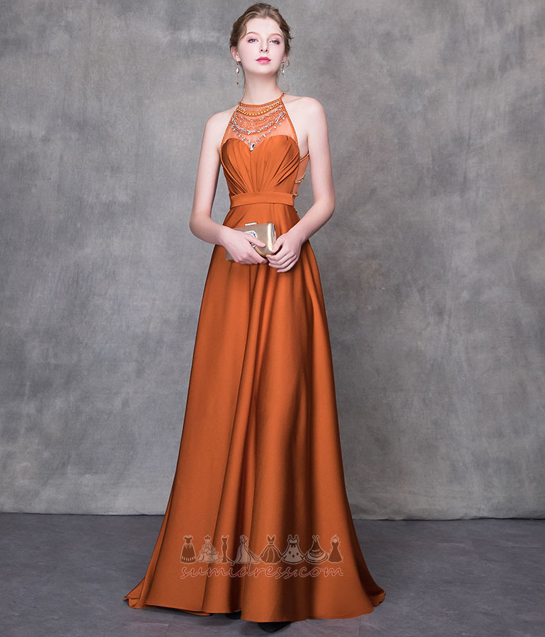 Dragulj Prirodne struka Elegantan Pasti Bez rukava Saten Večernje haljina