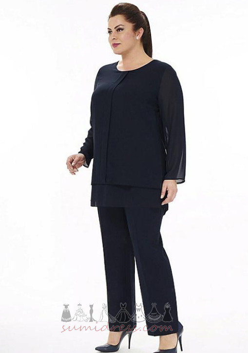 Draped High Covered With Pants Long Sleeves Fall Elegant Pants Suit Mother Dresses