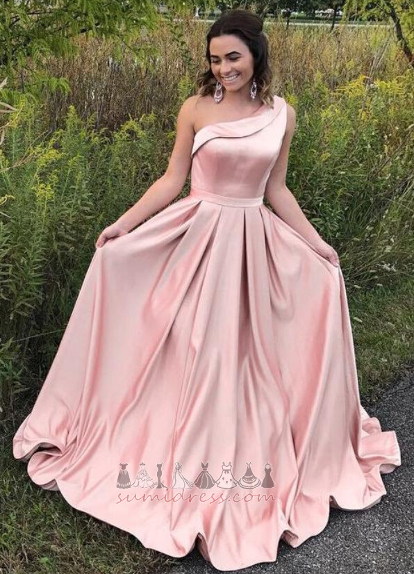 Draped Lakaista juna Natural Vyötärö Pitkä Yksiolkaiminen Elegantti Prom mekko