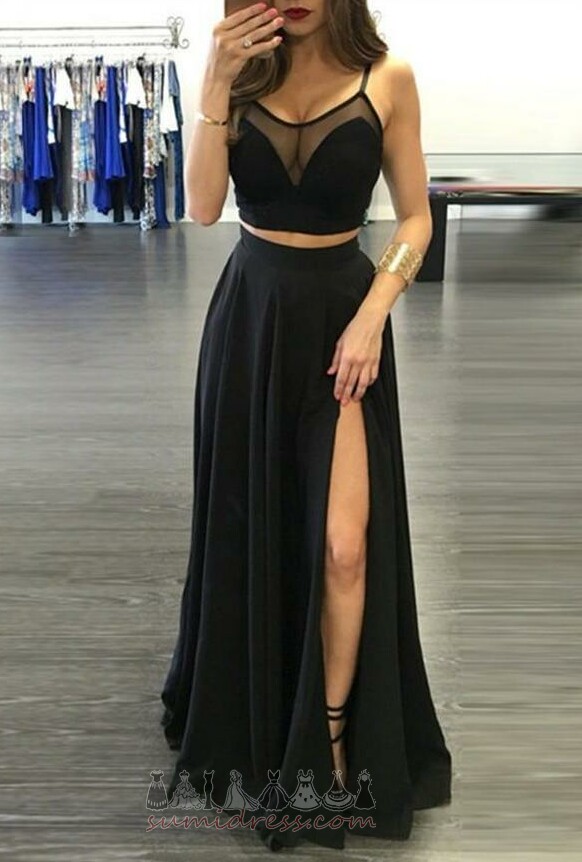 Draped Spaghetti Straps Natural Waist Inverted Triangle Floor Length A-Line Evening Dress