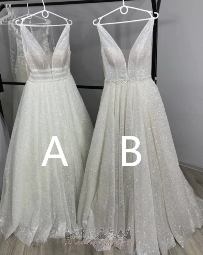 драпіровані безрукавний блискавка вгору зал тюль V-подібним вирізом Весільна сукня