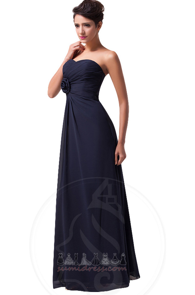 Druhna sukienka Szyfon Naturalne talii Nanoszone Bez ramiączek Linia A bez pleców