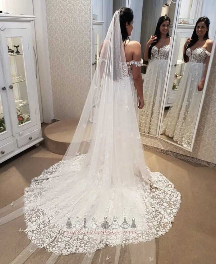 Dvorana Proljeće Off ramena Dugo Elegantan Naljepcima Vjenčanje suknja