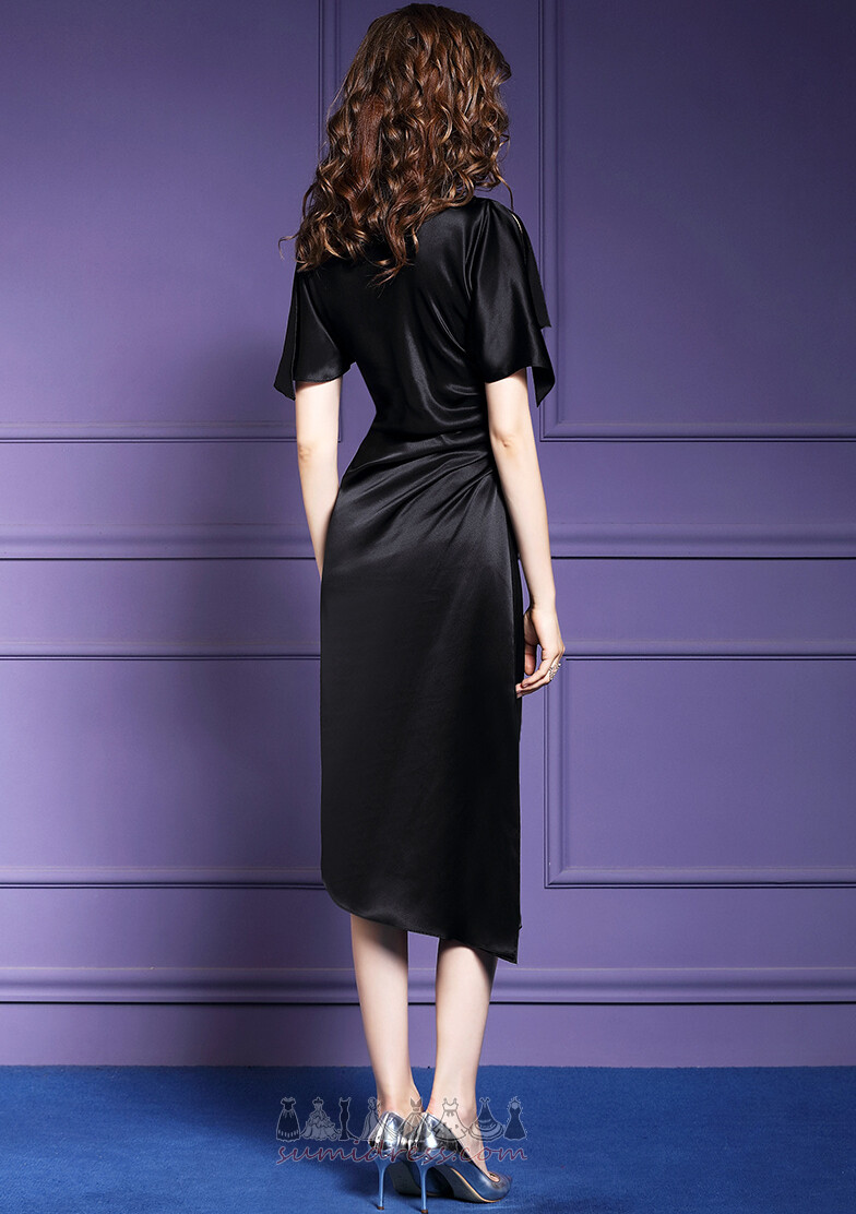 Eenvoudig Knie-Length Juweel banket Hoge dekking Strak cocktail jurk