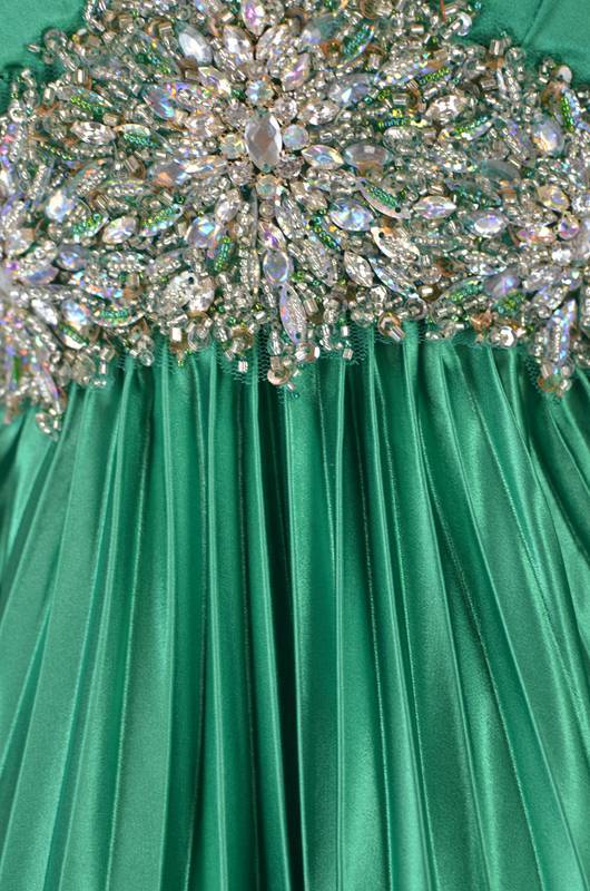 Elastični saten Nizanje perli Elegantan Kat Duljina Empire struka Maturalne suknja