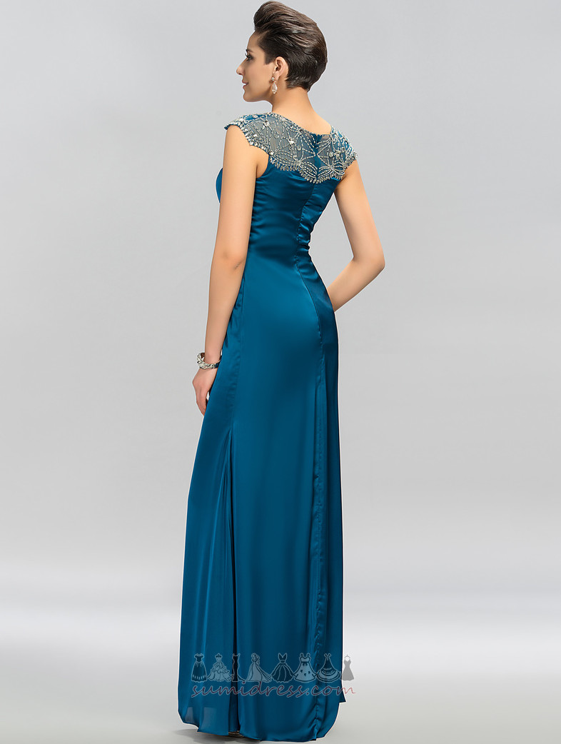 Elegant Chiffon Beading Natural Waist Sleeveless Jewel Bodice Evening Dress