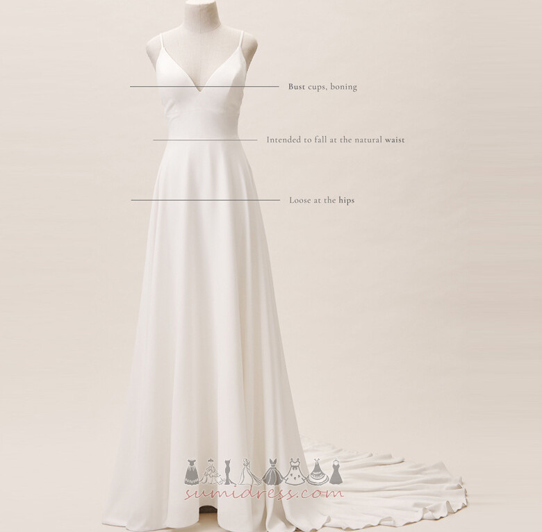 Elegant Court Train Long A-Line Natural Waist Outdoor Wedding Dress