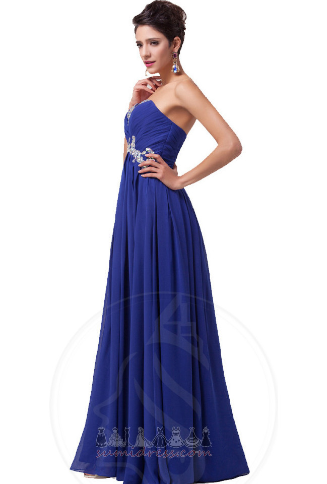 Elegant Draped Natural Waist Sleeveless Chiffon Floor Length Evening Dress
