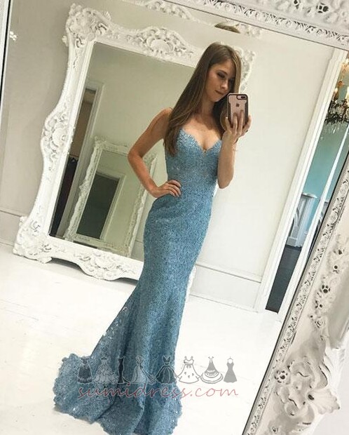 Elegant Floor Length Mermaid Natural Waist Lace Lace Evening Dress