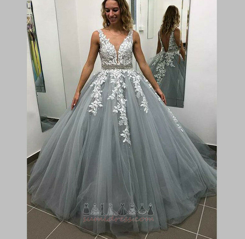 Elegant Jewel Bodice Sleeveless A-Line Church Floor Length Wedding Dress