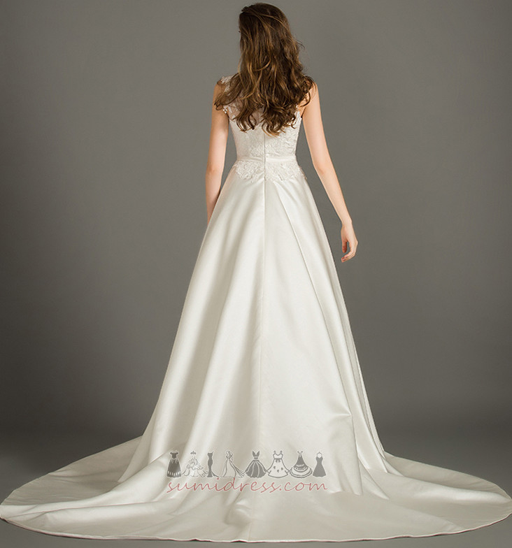 Elegant Medium Lace Natural Waist Lace Overlay A-Line Wedding Dress