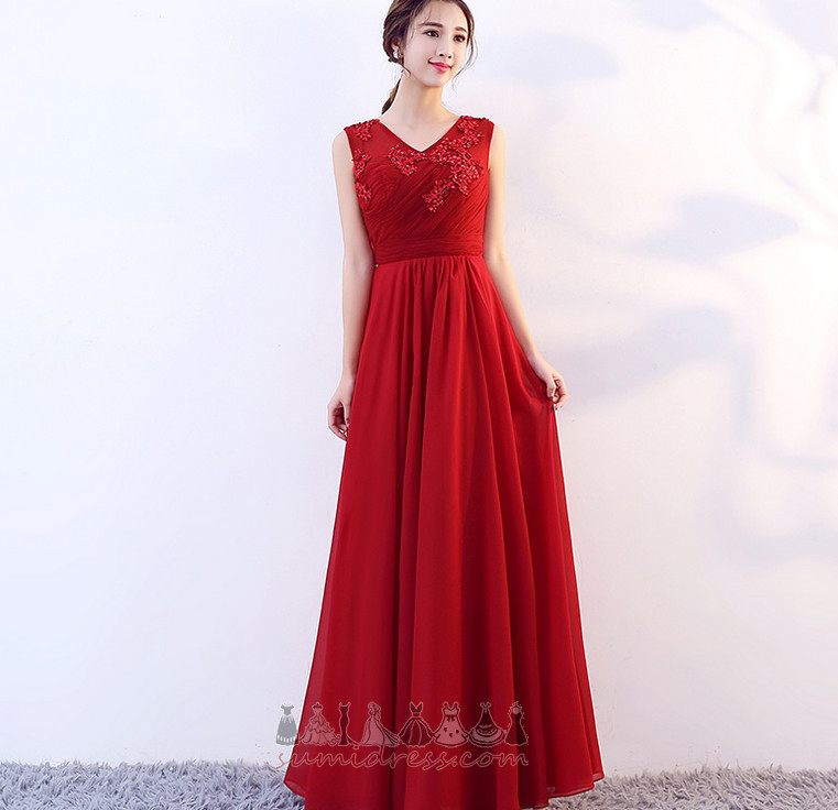 Elegant Natural Waist Spring A Line Sleeveless Floor Length Bridesmaid Dress