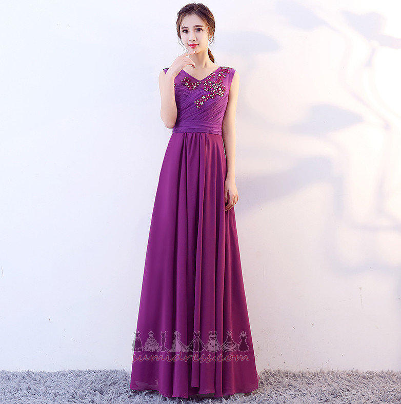 Elegant Natural Waist Spring A Line Sleeveless Floor Length Bridesmaid Dress