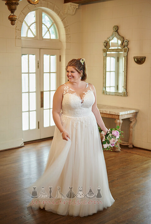 Elegant Sleeveless A-Line Natural Waist Backless V-Neck Wedding Dress