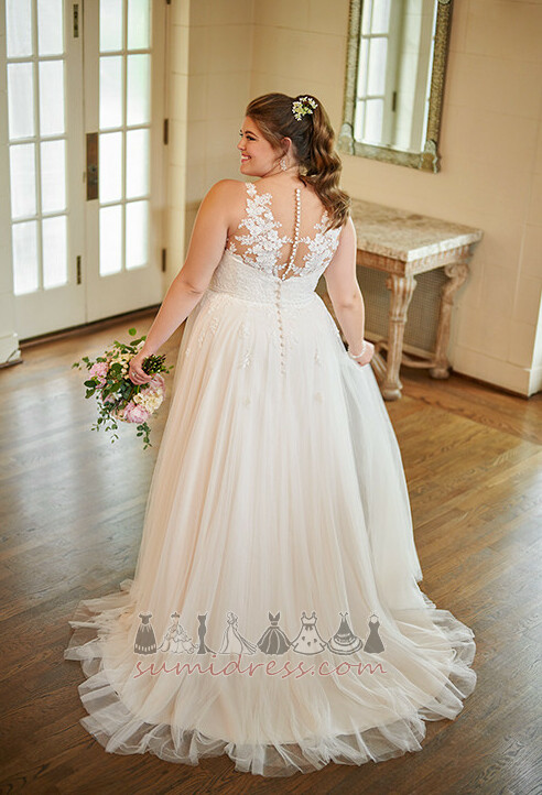 Elegant Sleeveless A-Line Natural Waist Backless V-Neck Wedding Dress