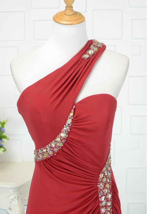 Elegant Sleeveless Ruched Asymmetrical Neck A-Line Backless Evening Dress
