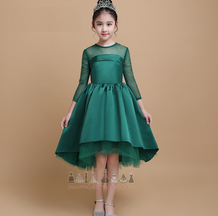 Elegant T-shirt Hemline Asymmetrical Asymmetrical Jewel Winter Flower Girl Dress