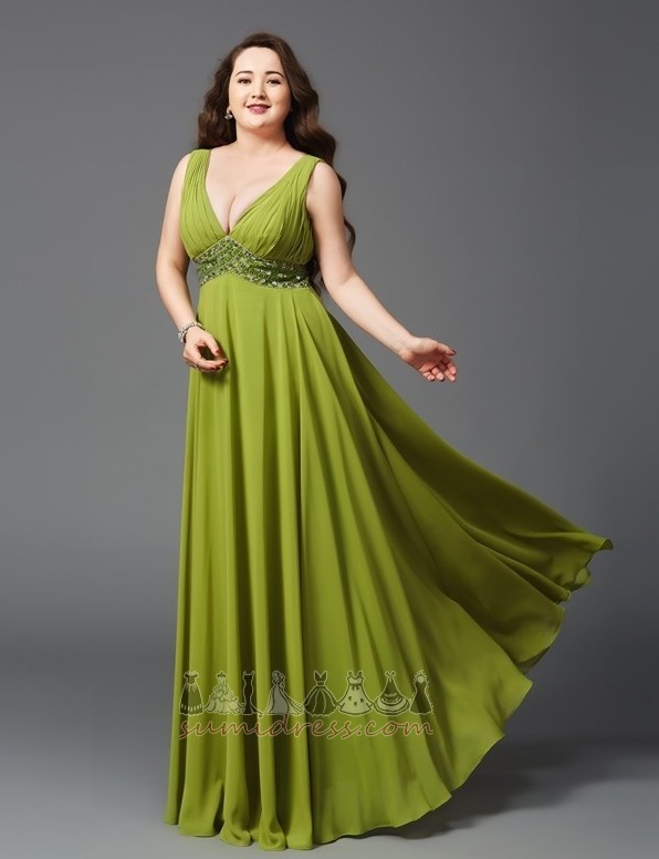 Elegantan Proljeće Empire struka Ve-izrez Zatvarač Beaded pojas Večernja suknja