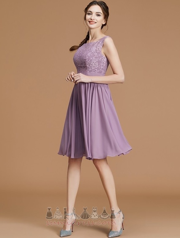 Elegante Knie-Length Boothals Appliqué Mouwloos A-Lijn Bruidsmeisje jurk