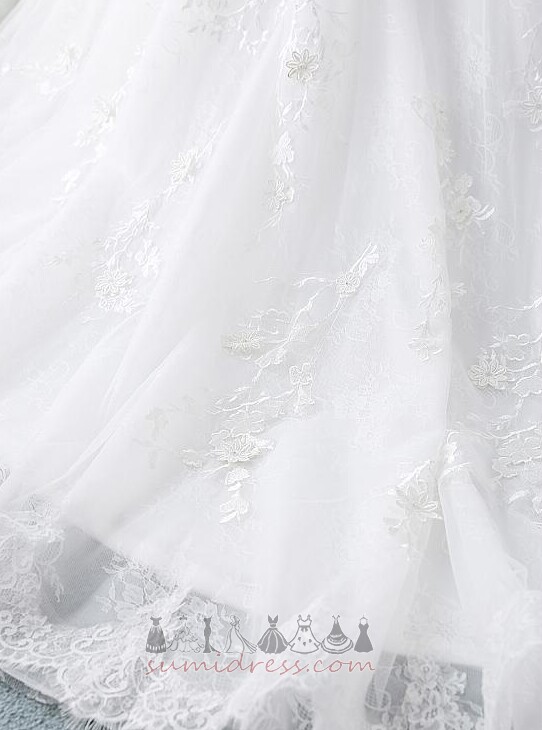 Elegante Schaufel Natürliche Taille Apfelförmig Gericht Schleppe Hochzeitskleid