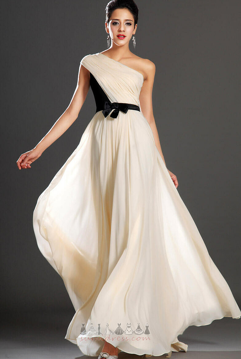 Elegantiškas Apvalkalu Asimetriškas rankovėmis Juostelės Kirčiuotas lankas Vakarinės suknelė
