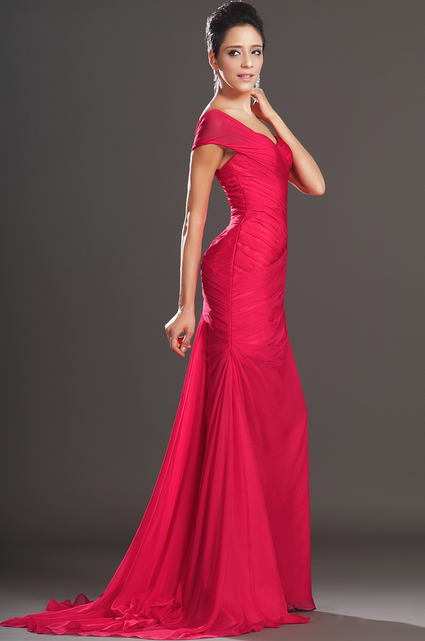 Elegantiškas Composite Chiffon Pavasarį Berankovis Apvalkalu Vakarinės suknelė