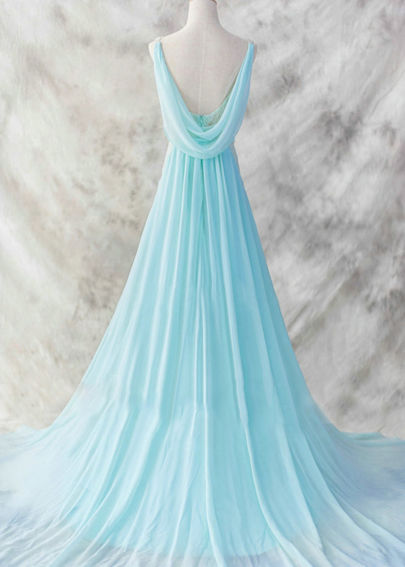 Elegantiškas Gamtos juosmens Berankovis Kreta V-kaklo Vidutinis Vakarinės suknelė