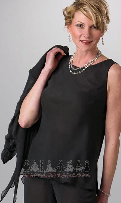 Elegantiškas Ilgomis rankovėmis Puoštas Šifonas Kulkšnies ilgio Kelnės kostiumas suknelė