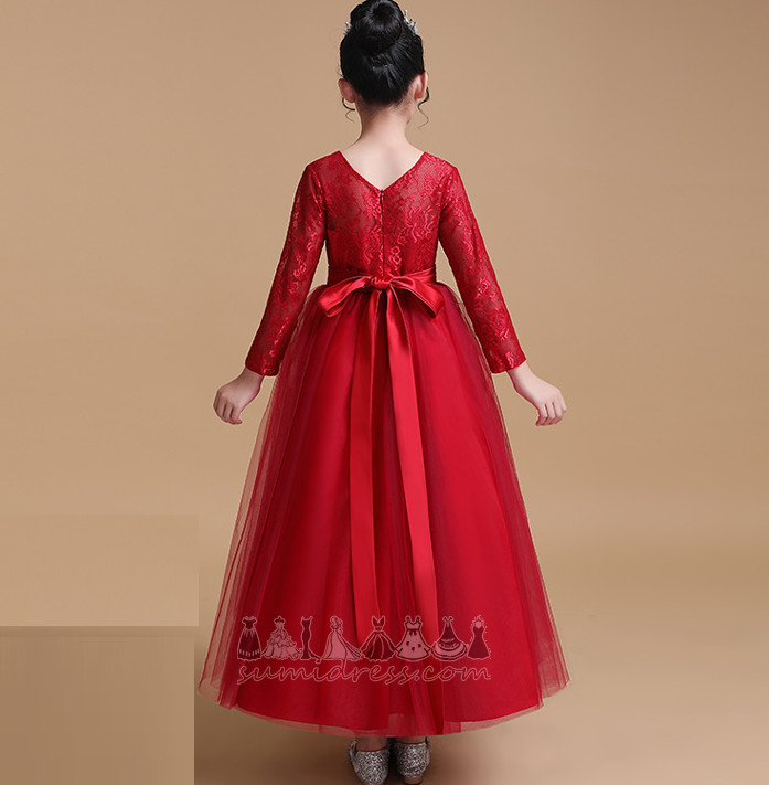 Elegantiškas Kulkšnies ilgio Lankas Užtrauktukas iki Linija Tiulis Gėlių mergaičių suknelė